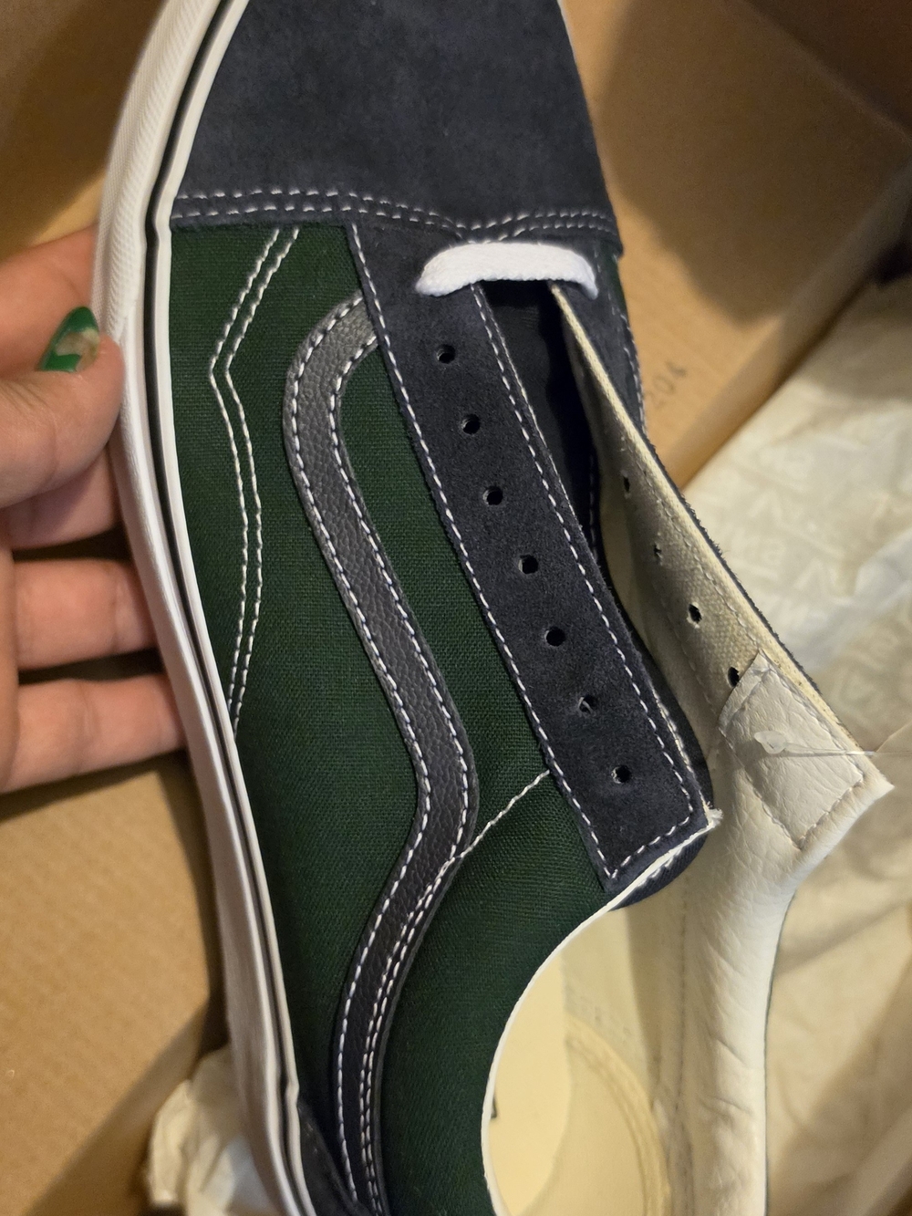 Vans Old Skool Sneakers in Forest Green and Navy
